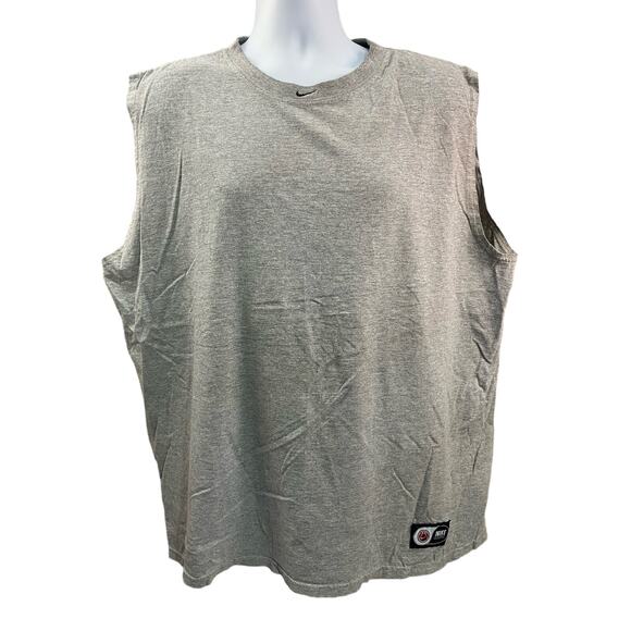 Vintage Nike Shirt Men’s XL Gray Tank Sleeveless Center Swoosh Basketball Y2K - Picture 1 of 8